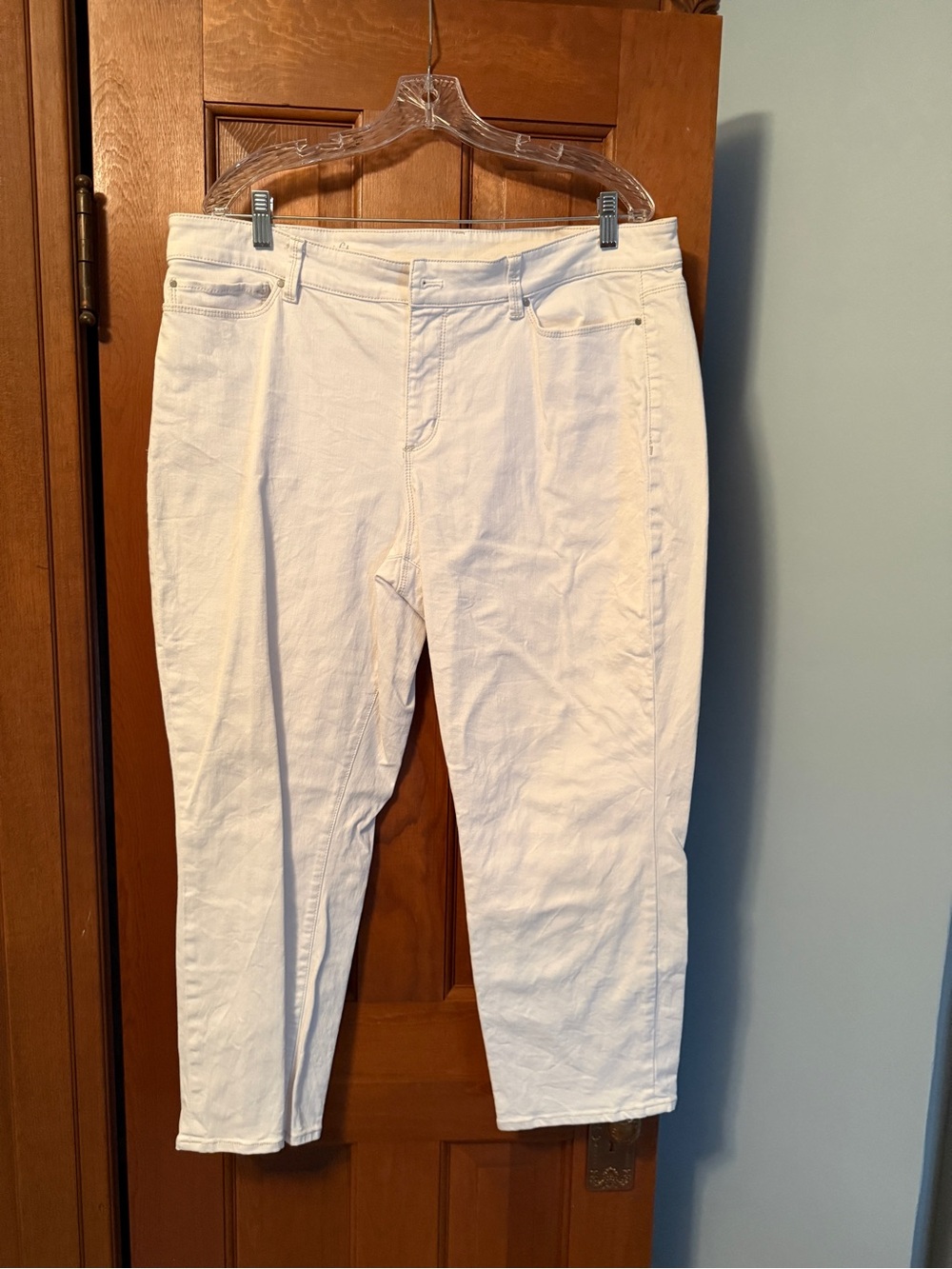 Ann Taylor White Straight-Leg Jeans
